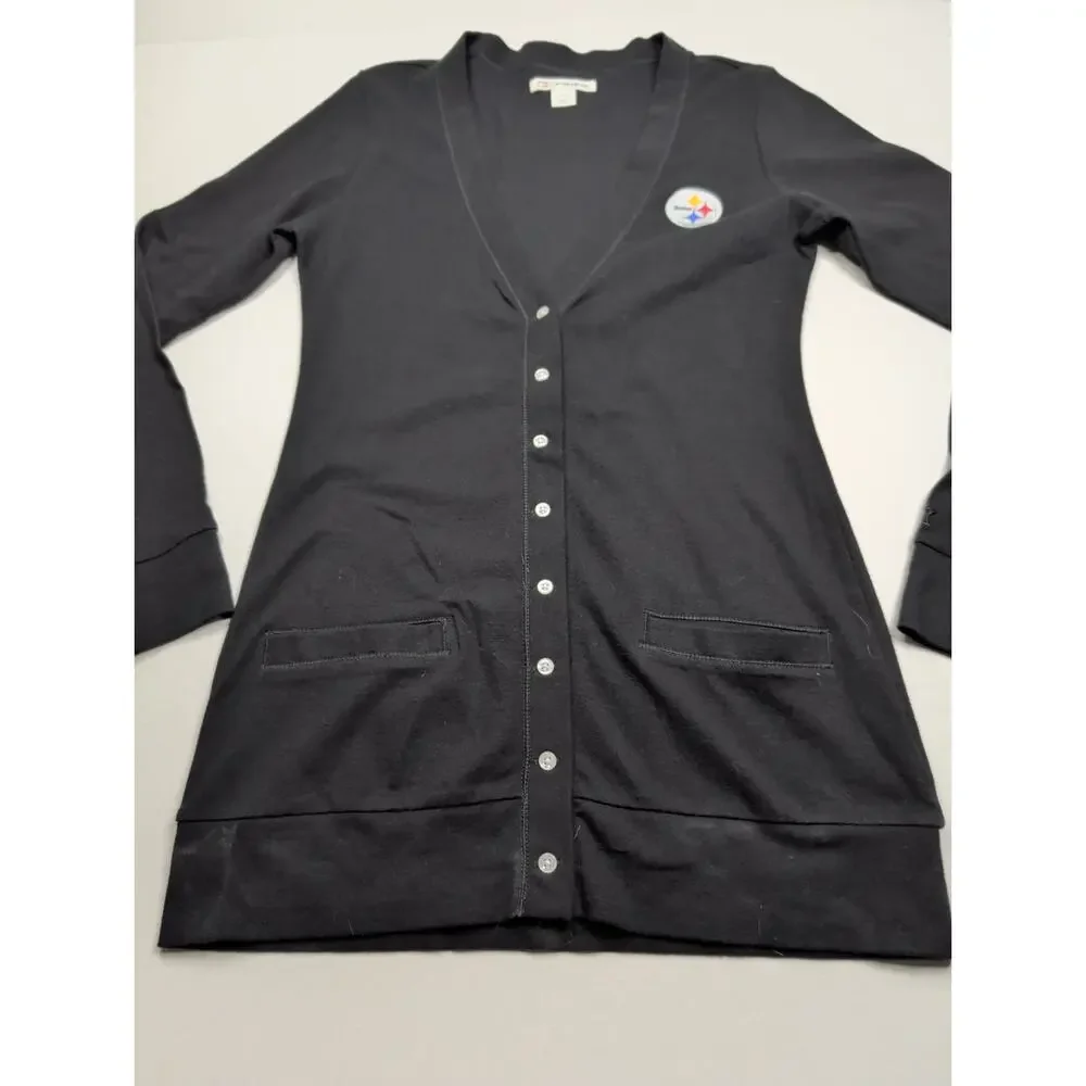 Pittsburgh Steelers Cutter & Buck Lakemont Victory Women's Black Cardigan Sz S/P